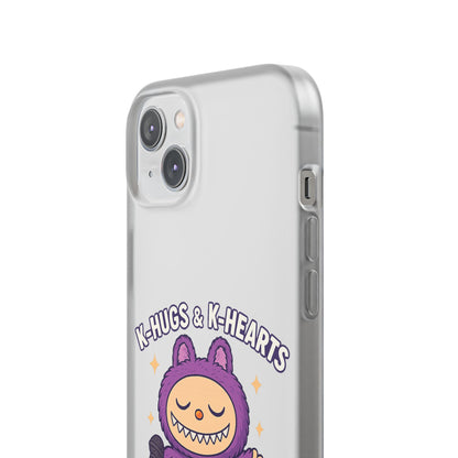 Cute K-Hugs & K-Hearts Flexi Case, Adorable Phone Case, Gift for Kids, Fun Gift, Cute Accessories, Kawaii Style Case