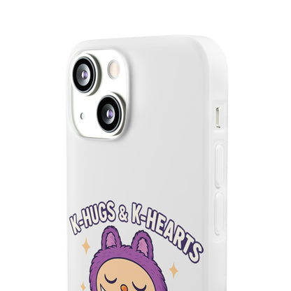 Cute K-Hugs & K-Hearts Flexi Case, Adorable Phone Case, Gift for Kids, Fun Gift, Cute Accessories, Kawaii Style Case