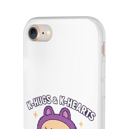 Cute K-Hugs & K-Hearts Flexi Case, Adorable Phone Case, Gift for Kids, Fun Gift, Cute Accessories, Kawaii Style Case