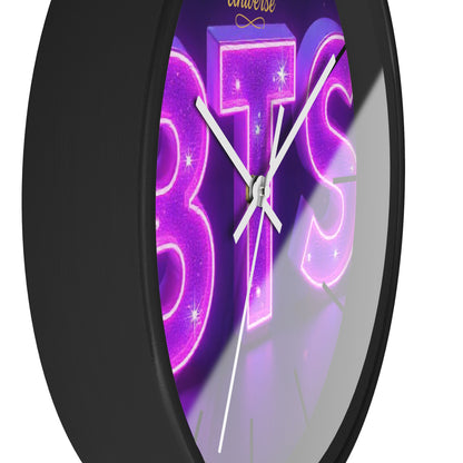 BTS Neon Wall Clock - Fan Gift, Bedroom Decor, K-Pop Collectible, Unique Wall Art, Birthday Present