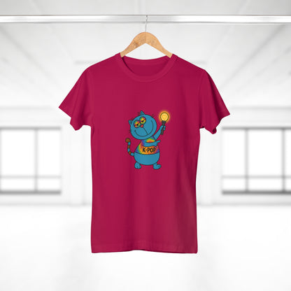 K-Pop Cat T-Shirt, Cute Cat Tee, K-Pop Fan Shirt, Women's Graphic Tee, Trendy Cat Apparel