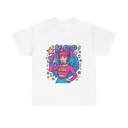 K-Pop Inspired Unisex Heavy Cotton Tee, Trendy T-Shirt, Music Lover Gift, Stylish Outfit, Casual Wear, Concert Apparel