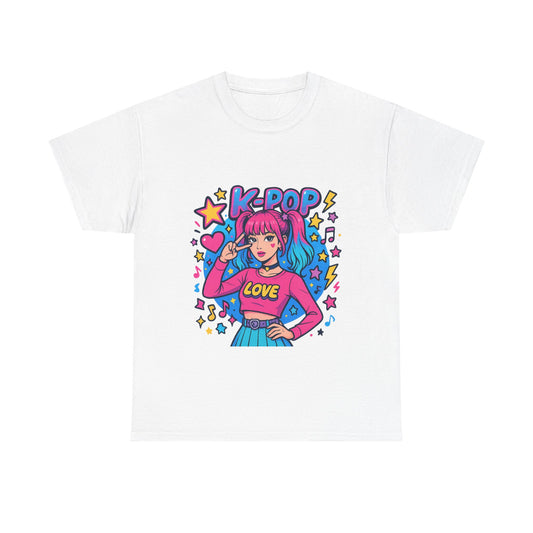 K-Pop Inspired Unisex Heavy Cotton Tee, Trendy T-Shirt, Music Lover Gift, Stylish Outfit, Casual Wear, Concert Apparel