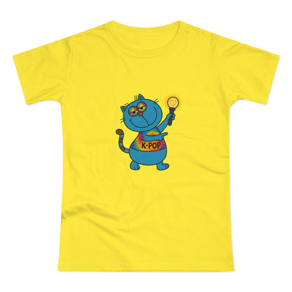 K-Pop Cat T-Shirt, Cute Cat Tee, K-Pop Fan Shirt, Women's Graphic Tee, Trendy Cat Apparel