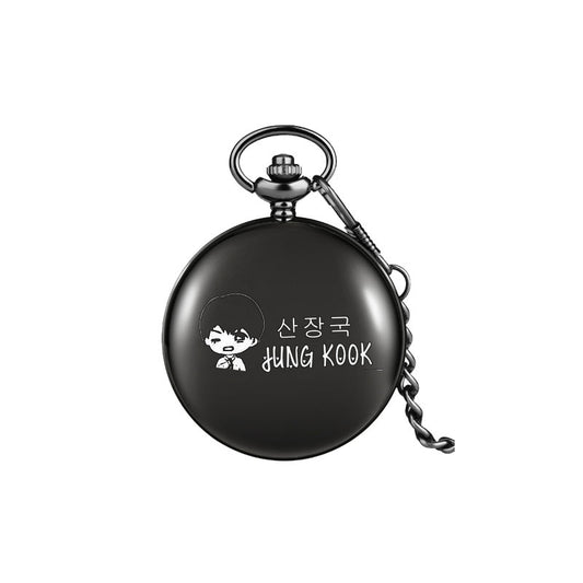 BTS Bulletproof Youth League peripheral pocket watch HOPE V SUGA Kim Namjoon Min Yoongi Park Jimin hanging watch necklace, K-pop universe, NelVKpop
