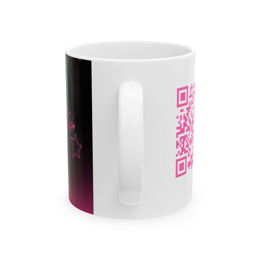 Trendy Ceramic Mug with QR Code - Perfect for Coffee Lovers, Unique Gift, Personalized Tea Cup, K-Pop Fan Merchandise, Custom Drinkware