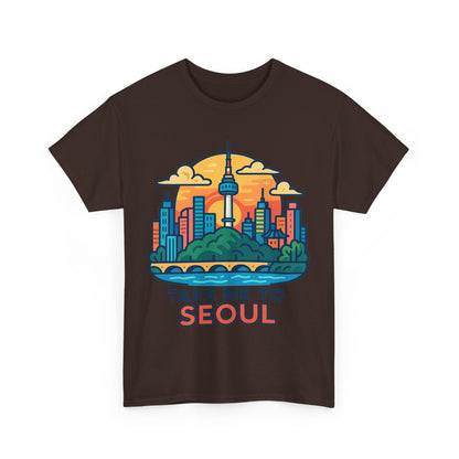 K-Pop Seoul Adventure Tee, Trendy Unisex T-Shirt, City Skyline Graphic, Music Lovers Gift, Casual Streetwear