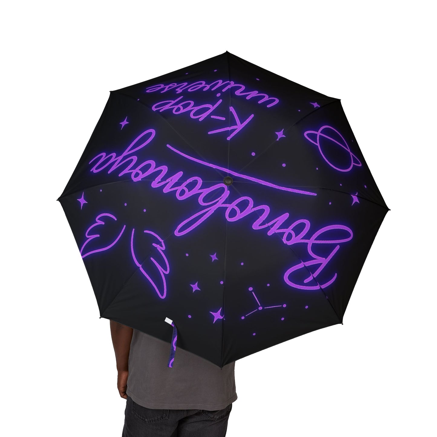 K-Pop Themed Foldable Umbrella, Stylish Rain Gear, Compact Travel Umbrella, Neon Design Umbrella, Gift for Fans, Music Lover Accessory, BTS, Bonobonoya, jungkook