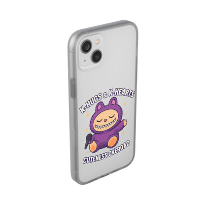Cute K-Hugs & K-Hearts Flexi Case, Adorable Phone Case, Gift for Kids, Fun Gift, Cute Accessories, Kawaii Style Case