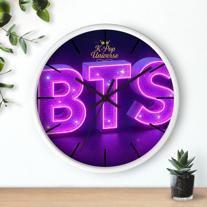 BTS Neon Wall Clock - Fan Gift, Bedroom Decor, K-Pop Collectible, Unique Wall Art, Birthday Present