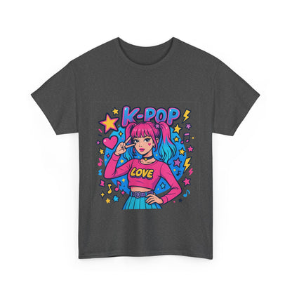 K-Pop Inspired Unisex Heavy Cotton Tee, Trendy T-Shirt, Music Lover Gift, Stylish Outfit, Casual Wear, Concert Apparel