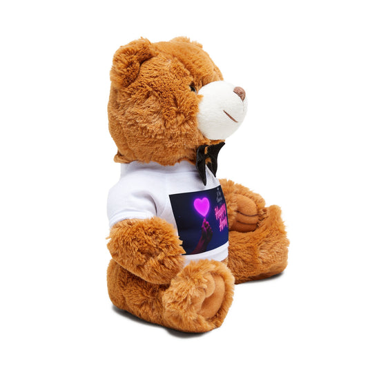 Happy Army Teddy Bear with Customizable T-Shirt, Cute Gift for Kids, Birthday Surprise, Valentine's Day, Huggable Plush Toy