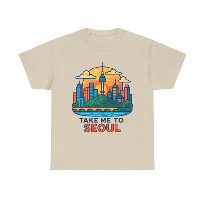 K-Pop Seoul Adventure Tee, Trendy Unisex T-Shirt, City Skyline Graphic, Music Lovers Gift, Casual Streetwear
