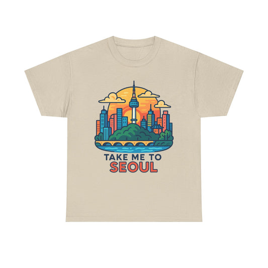 K-Pop Seoul Adventure Tee, Trendy Unisex T-Shirt, City Skyline Graphic, Music Lovers Gift, Casual Streetwear