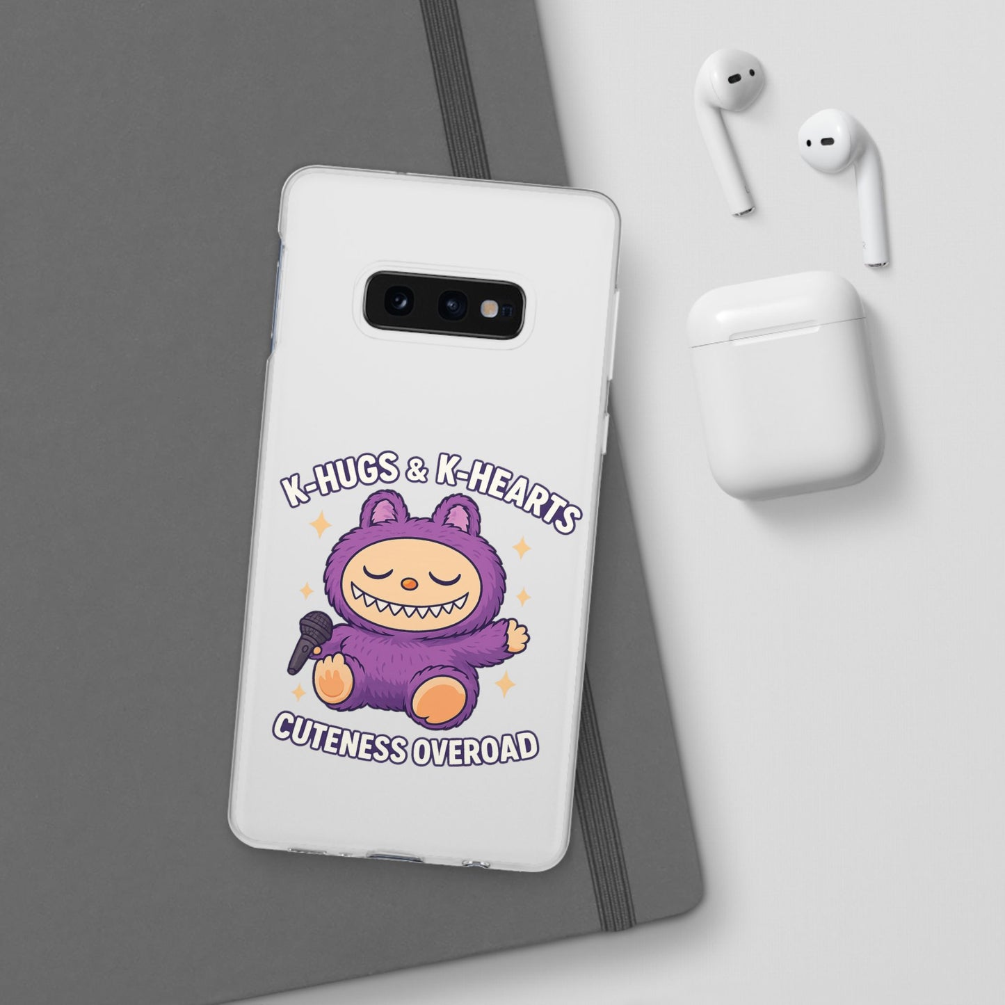 Cute K-Hugs & K-Hearts Flexi Case, Adorable Phone Case, Gift for Kids, Fun Gift, Cute Accessories, Kawaii Style Case