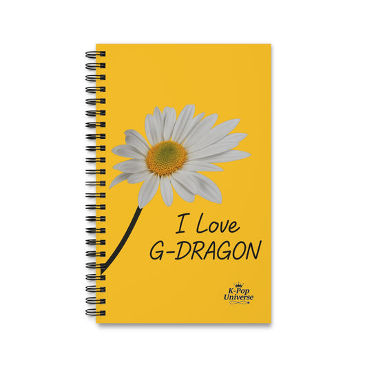 G-Dragon Love Spiral Journal - K-Pop Fan Gift, Cute Notebook for Artists, Music Lovers, College Supplies, Yellow Daisy Design,GD, G-DRAGON