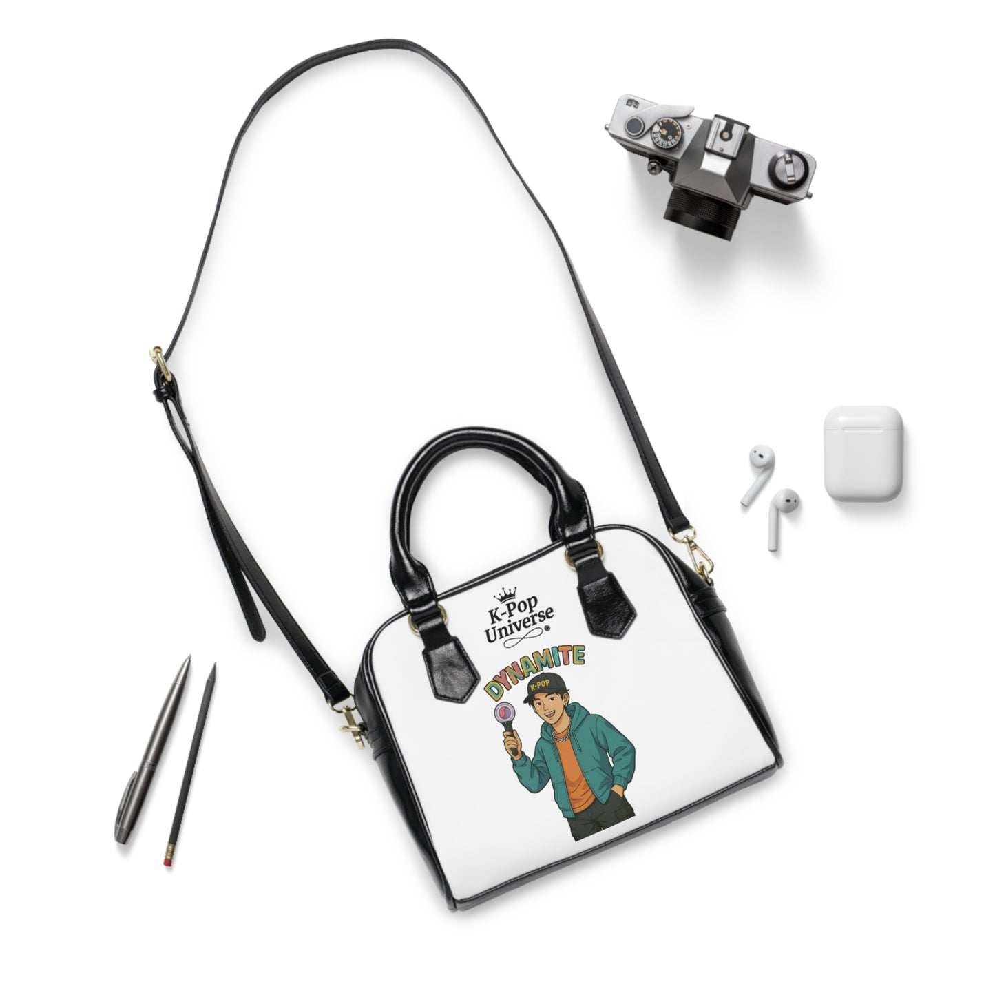 K-Pop Universe Shoulder Handbag, Trendy Tote Bag, Stylish Purse for Fans, Gift for Music Lovers, Fashionable Everyday Accessory