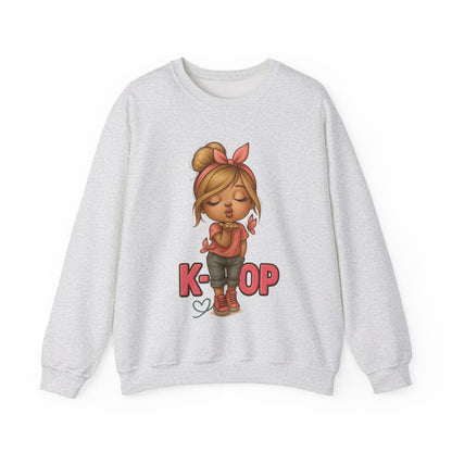 K-Pop Girl Crewneck Sweatshirt, Trendy Gift for Music Lovers, Stylish Cozy Wear, Perfect for Concerts, Fashionable Graphic Sweatshirt