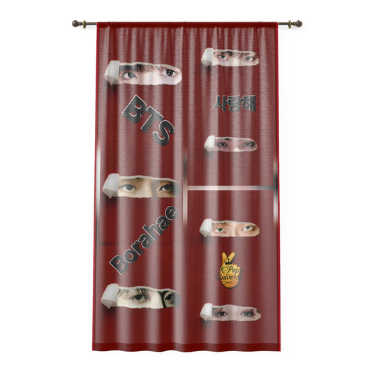 BTS Themed Window Curtain, K-Pop Decor, Music Room Accessory, Dorm Room Curtain, Unique Home Décor, Fan Gift