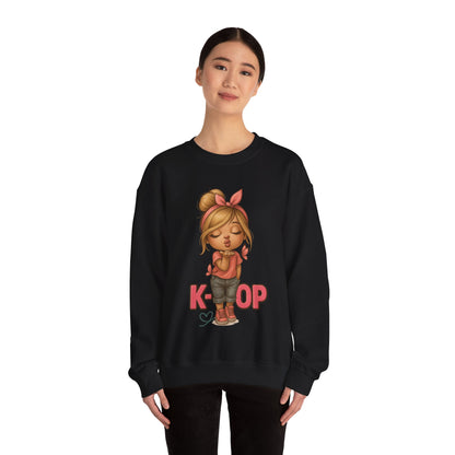 K-Pop Girl Crewneck Sweatshirt, Trendy Gift for Music Lovers, Stylish Cozy Wear, Perfect for Concerts, Fashionable Graphic Sweatshirt