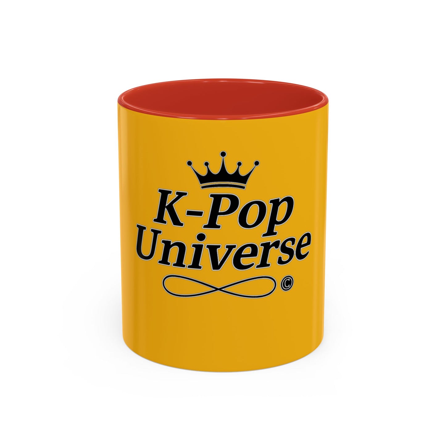 K-Pop Universe Accent Coffee Mug | Perfect for Fans, Gifts for Birthdays, Unique Collectors Item, Vibrant Yellow Mug, Black Handle Mug, K-pop universe