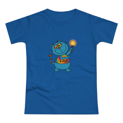 K-Pop Cat T-Shirt, Cute Cat Tee, K-Pop Fan Shirt, Women's Graphic Tee, Trendy Cat Apparel