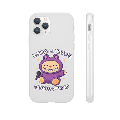 Cute K-Hugs & K-Hearts Flexi Case, Adorable Phone Case, Gift for Kids, Fun Gift, Cute Accessories, Kawaii Style Case