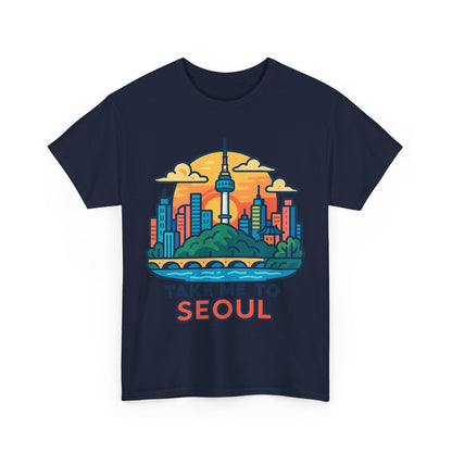 K-Pop Seoul Adventure Tee, Trendy Unisex T-Shirt, City Skyline Graphic, Music Lovers Gift, Casual Streetwear