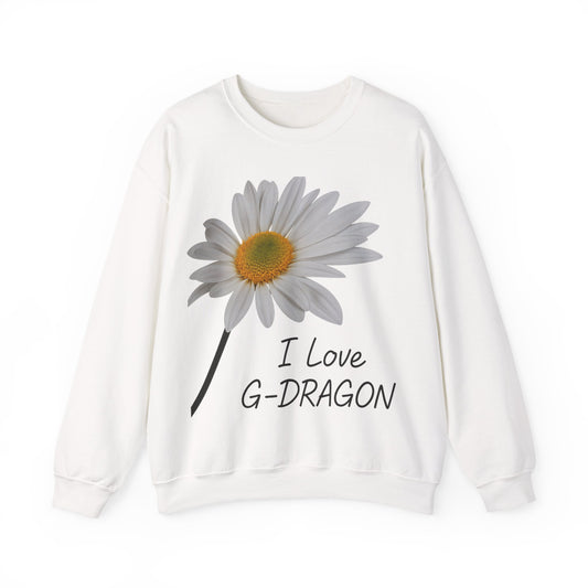 K-Pop Love Sweatshirt, I Love G-DRAGON Sweatshirt, Unisex K-Pop Crewneck, Gift for K-Pop Fans, Comfortable Music Apparel,GD,I Love G-DRAGON