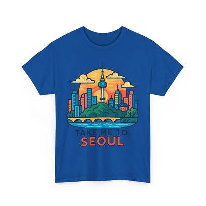K-Pop Seoul Adventure Tee, Trendy Unisex T-Shirt, City Skyline Graphic, Music Lovers Gift, Casual Streetwear
