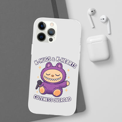 Cute K-Hugs & K-Hearts Flexi Case, Adorable Phone Case, Gift for Kids, Fun Gift, Cute Accessories, Kawaii Style Case