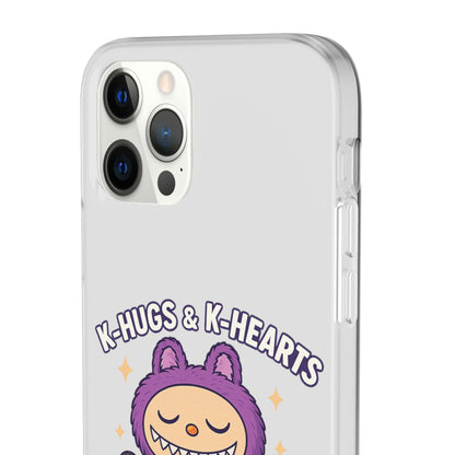Cute K-Hugs & K-Hearts Flexi Case, Adorable Phone Case, Gift for Kids, Fun Gift, Cute Accessories, Kawaii Style Case