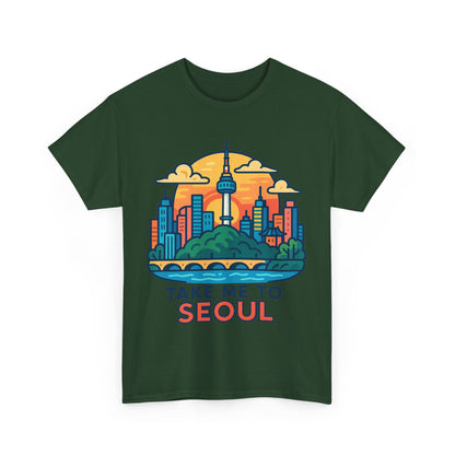K-Pop Seoul Adventure Tee, Trendy Unisex T-Shirt, City Skyline Graphic, Music Lovers Gift, Casual Streetwear
