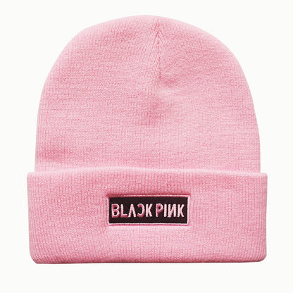 New Men's and Women's Autumn/Winter Trend Korean Blackpink Star Embroidered Knitted Hat Warm Pullover Hat, NelVKpop, K-pop universe