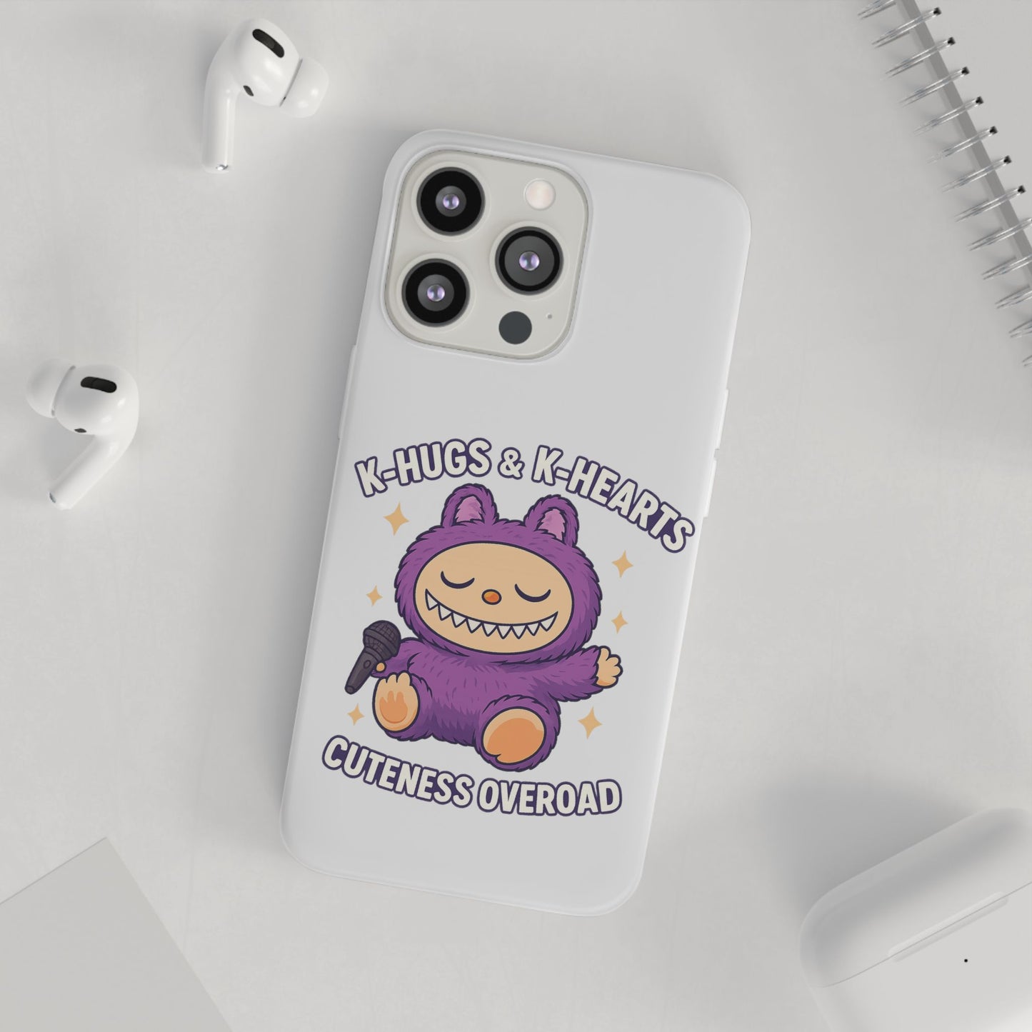 Cute K-Hugs & K-Hearts Flexi Case, Adorable Phone Case, Gift for Kids, Fun Gift, Cute Accessories, Kawaii Style Case