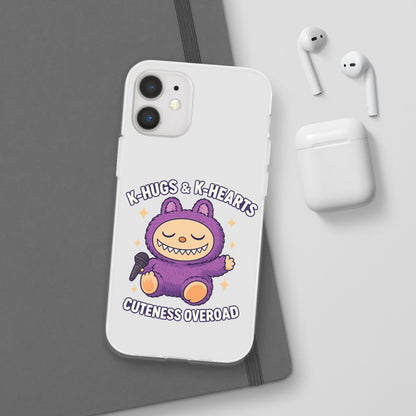 Cute K-Hugs & K-Hearts Flexi Case, Adorable Phone Case, Gift for Kids, Fun Gift, Cute Accessories, Kawaii Style Case