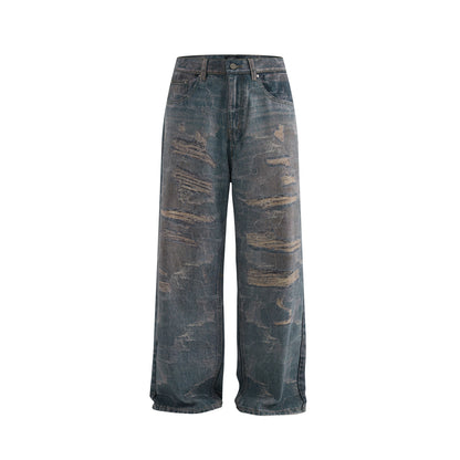 Street Korean Style High-Street Personalized3D Printed Denim Long Pants