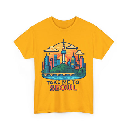 K-Pop Seoul Adventure Tee, Trendy Unisex T-Shirt, City Skyline Graphic, Music Lovers Gift, Casual Streetwear
