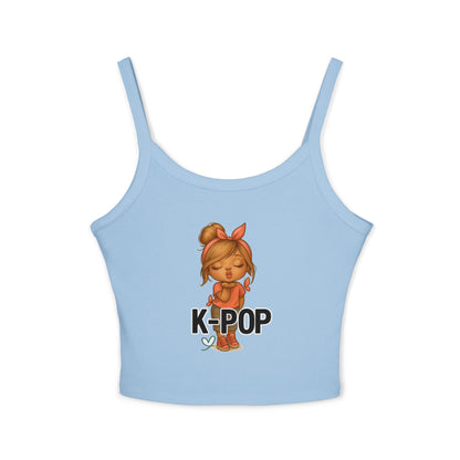 K-Pop Inspired Women's Spaghetti Strap Tank Top, Summer Fashion, Music Lover Gift, Festival Wear, Trendy Tops