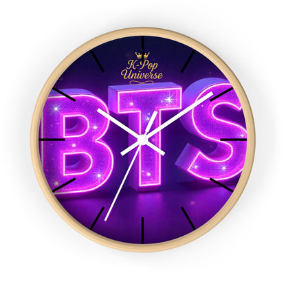 BTS Neon Wall Clock - Fan Gift, Bedroom Decor, K-Pop Collectible, Unique Wall Art, Birthday Present
