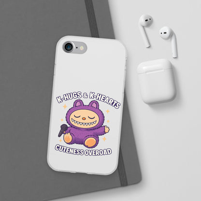 Cute K-Hugs & K-Hearts Flexi Case, Adorable Phone Case, Gift for Kids, Fun Gift, Cute Accessories, Kawaii Style Case