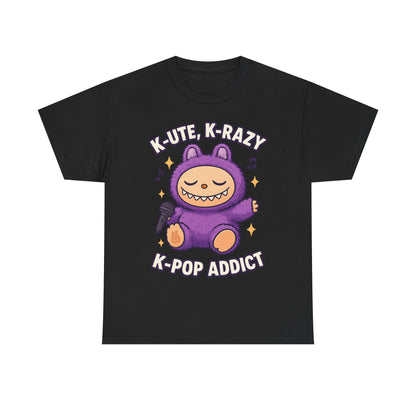 K-Pop Addict Tee, Cute Kawaii T-Shirt, Unisex Cotton Shirt, Music Lover Gift, K-Pop Universe Apparel