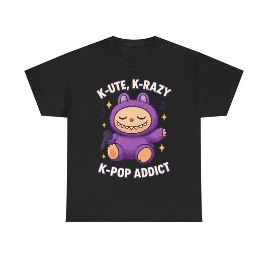 K-Pop Addict Tee, Cute Kawaii T-Shirt, Unisex Cotton Shirt, Music Lover Gift, K-Pop Universe Apparel