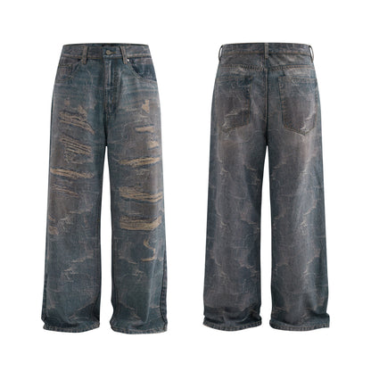 Street Korean Style High-Street Personalized3D Printed Denim Long Pants