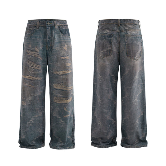 Street Korean Style High-Street Personalized3D Printed Denim Long Pants