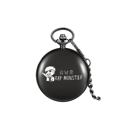 BTS Bulletproof Youth League peripheral pocket watch HOPE V SUGA Kim Namjoon Min Yoongi Park Jimin hanging watch necklace, K-pop universe, NelVKpop
