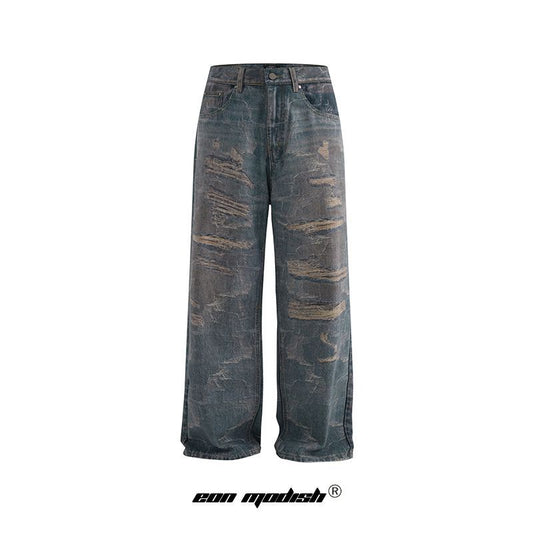 Street Korean Style High-Street Personalized3D Printed Denim Long Pants
