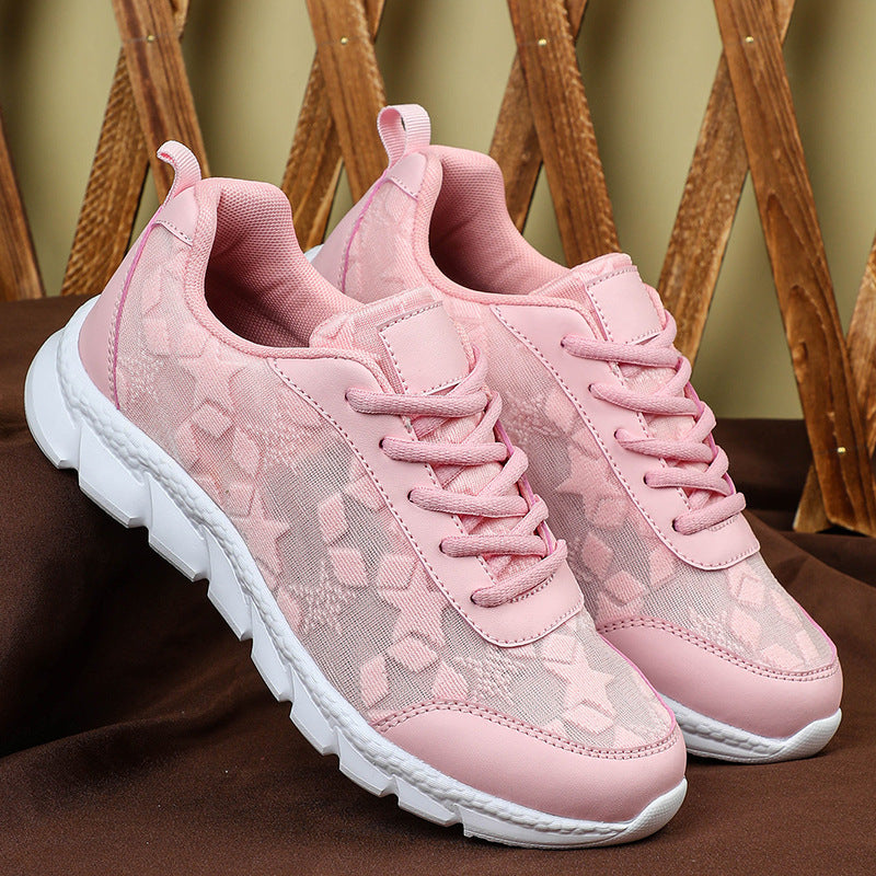 White shoes breathable lightweight casual sports women's shoes soft soled running shoes, unisex