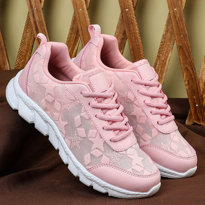 White shoes breathable lightweight casual sports women's shoes soft soled running shoes, unisex
