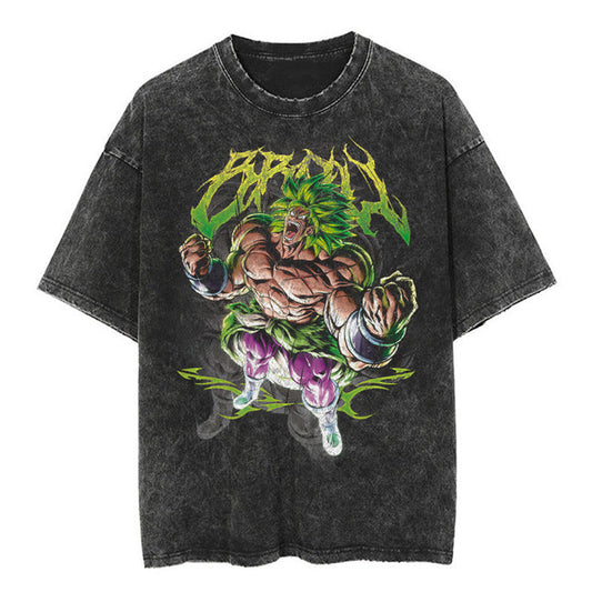 Anime Classic Dragon Ball Cartoon Anime Oversize High Street Vintage Washed Distressed Short Sleeve T-Shirt Trendy Cotton, NelVKpop, kpopuniverse